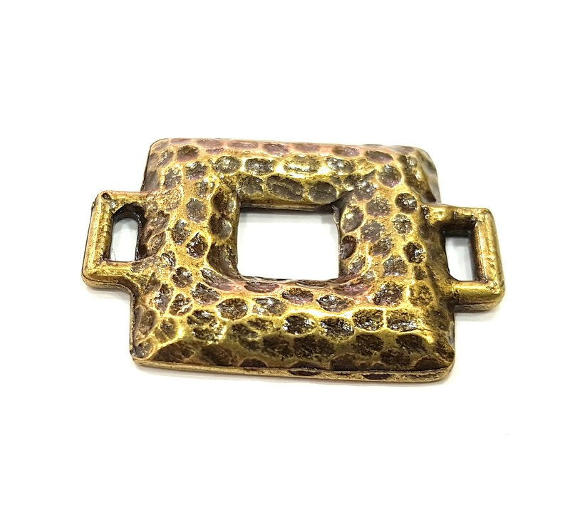 2 Antique Bronze Necklace Connector Pendant  (36x27mm) G8425