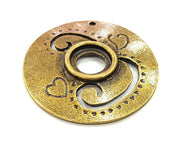 2 Antique Bronze  Pendant Medallion Pendant  (42mm) G6655