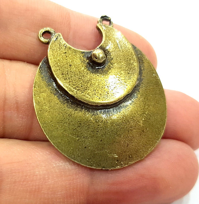 Antique Bronze Necklace Connector Pendant  (39x34mm) G6660