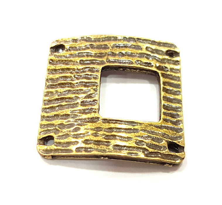 4 Antique Bronze Connector Pendant  (25x25mm) G6661