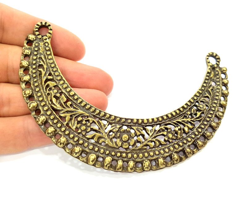 Antique Bronze Collar Pendant Connector  Necklace Bar (115x25mm) G7072