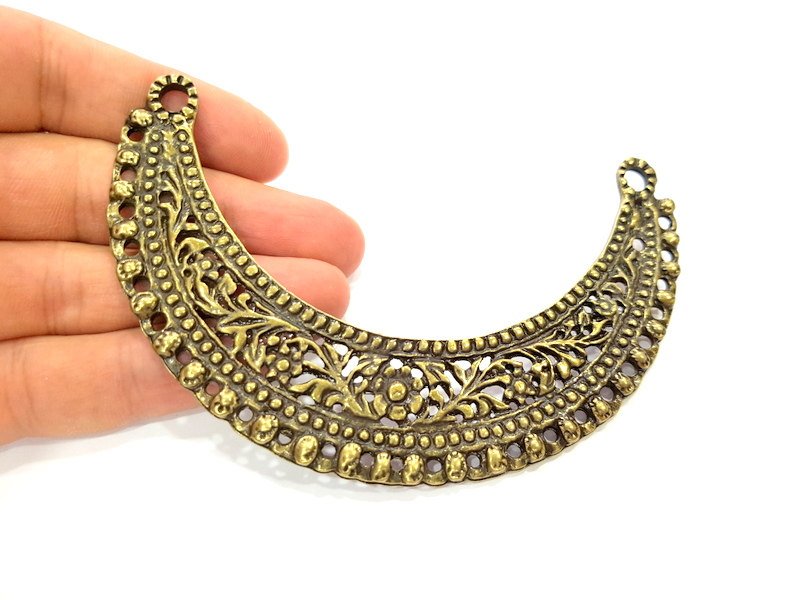 Antique Bronze Collar Pendant Connector  Necklace Bar (115x25mm) G7072