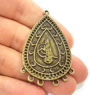 2 Antique Bronze Pendant  Necklace Connector (50x32mm) G6666