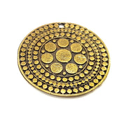 Antique Bronze Pendant Tribal Pendant Ethnic Pendant  Medallion Pendant  (52mm) G6669