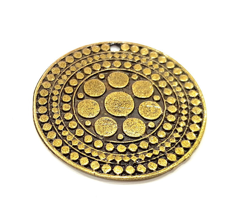 Antique Bronze Pendant Tribal Pendant Ethnic Pendant  Medallion Pendant  (52mm) G6669