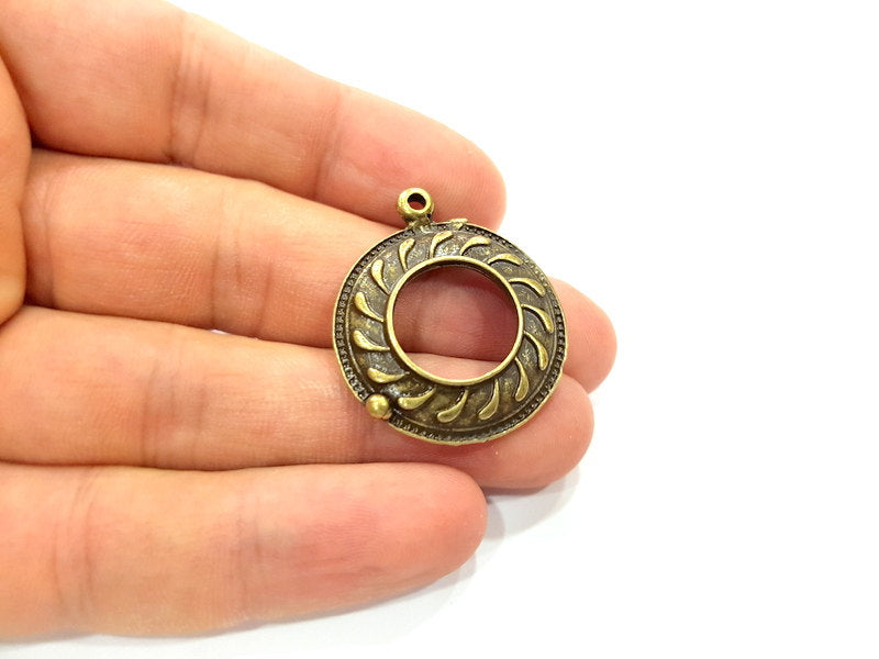 4 Antique Bronze Spiral Charms (30mm) G6671