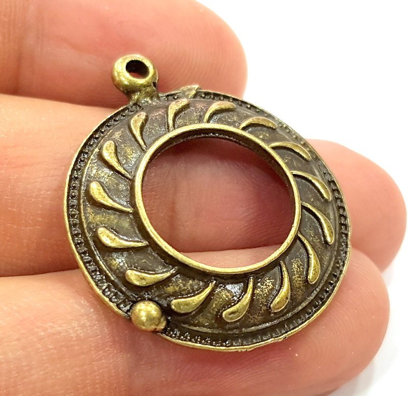 4 Antique Bronze Spiral Charms (30mm) G6671