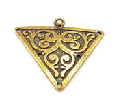 2 Antique Bronze Pendant  Necklace Connector (45x40mm) G6672