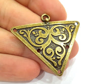 2 Antique Bronze Pendant  Necklace Connector (45x40mm) G6672