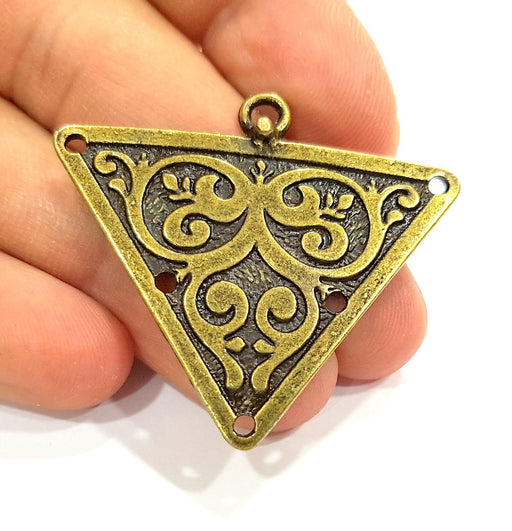 2 Antique Bronze Pendant  Necklace Connector (45x40mm) G6672
