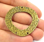2 Antique Bronze Pendant  Necklace Connector (43x41mm) G6677