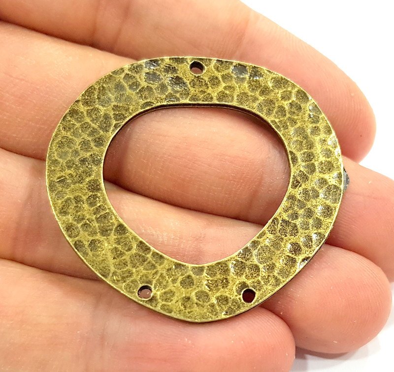 2 Antique Bronze Pendant  Necklace Connector (43x41mm) G6677