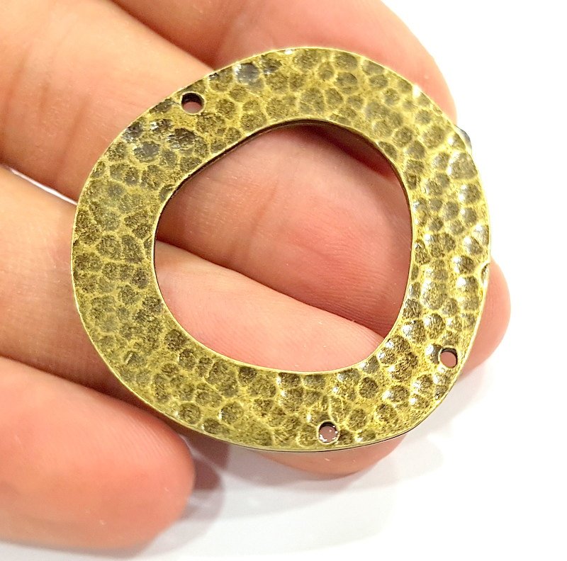 2 Antique Bronze Pendant  Necklace Connector (43x41mm) G6677
