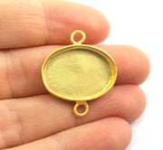 Gold Pendant Blank Base Setting Necklace Blank Mountings Gold Plated Brass (24x17 mm blank) G14408