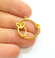 Raw Brass Owl Charms 22mm G14407
