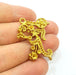 Raw Brass Pendant Blank  Patterned Pendant 33x30mm G7331