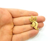 2 Raw Brass Pendant Blank  Patterned Pendant 38x19mm G7333
