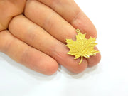 Raw Brass Maple Leaf Charms 28x26mm G7335