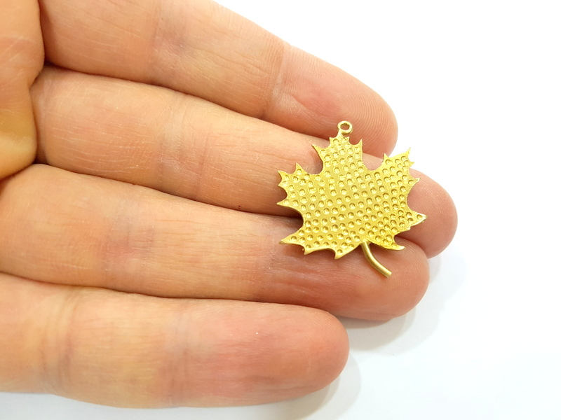 Raw Brass Maple Leaf Charms 28x26mm G7335