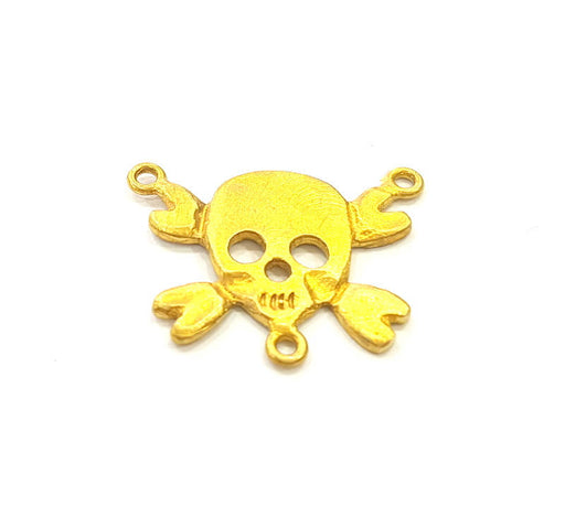 Raw Brass Skull Charms 20x15mm G7337