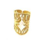 Raw Brass Ring Blank Bezel Settings Cabochon Base Mountings Adjustable Ring ( 3mm blank ) G7338