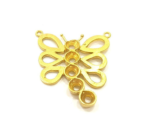 4 Raw Brass Butterfly Charms 26mm G7340