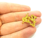 2 Raw Brass Pendant Blank Patterned Pendant 25x23mm G7343