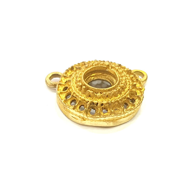 Raw Brass Pendant Blank Patterned Pendant 13mm G7352
