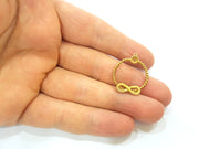 2 Raw Brass Infinity Charms 22mm G7353