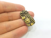 2 Antique Bronze Charms Antique Brass Charm  (36x19mm) G7365
