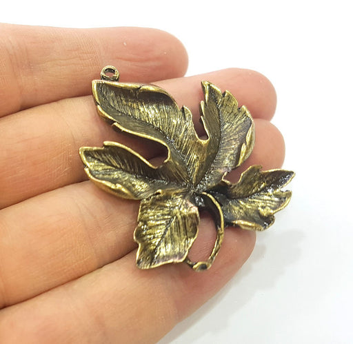 Antique Bronze Leaf Pendant Antique Brass Plated Pendant (50x41mm) G7367