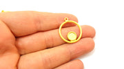 4 Gold Charms Gold Plated Charms Blank (23mm)  G7380