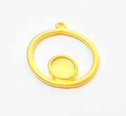 4 Gold Charms Gold Plated Charms Blank (23mm)  G7380