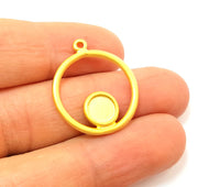 4 Gold Charms Gold Plated Charms Blank (23mm)  G7380