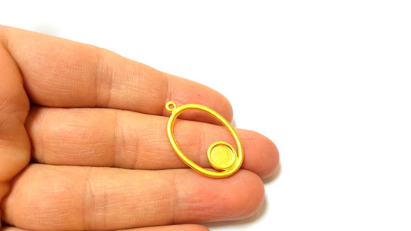 4 Gold Charms Gold Plated Charms Blank (31x20mm)  G7393