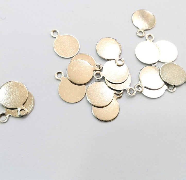 50 Pcs (8mm) Silver Color Brass Charms   G888