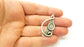 Silver Pendant Antique Silver Plated Pendant Blank (42x21mm) G9096