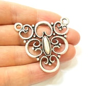 2 Silver Pendant Antique Silver Pendants (50x47mm) G7405