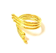 Gold Ring Blank Bezel Settings Cabochon Base Mountings Adjustable Ring 24K Gold Plated Brass ( 2mm blank ) G7411