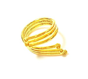 Gold Ring Blank Bezel Settings Cabochon Base Mountings Adjustable Ring 24K Gold Plated Brass ( 2mm blank ) G7411