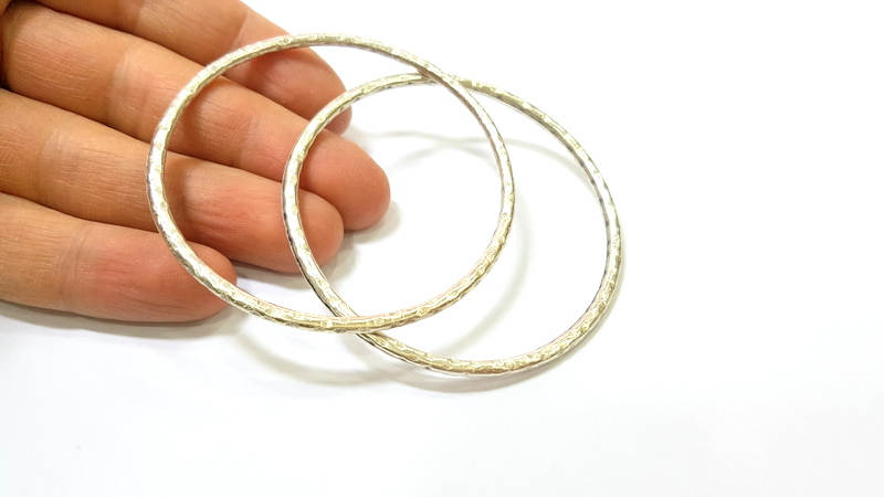 Silver Circle Pendant Antique Silver Pendants (68mm) G7439