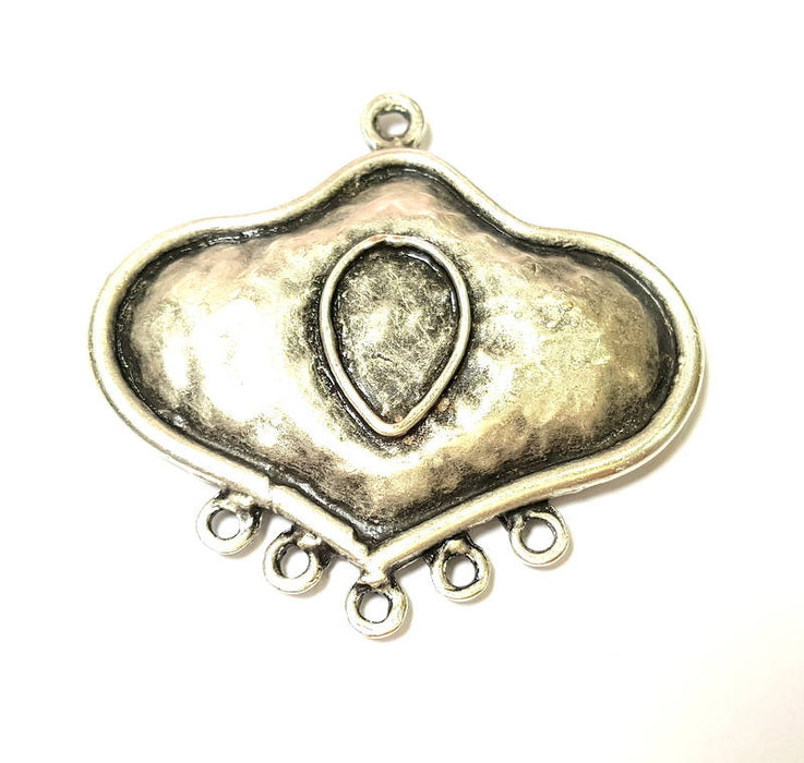 Silver Pendant Antique Silver Plated Pendant Blank (56x59mm) G7442