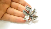 Silver Pendant Antique Silver Leaf Pendants (48mm) G7443