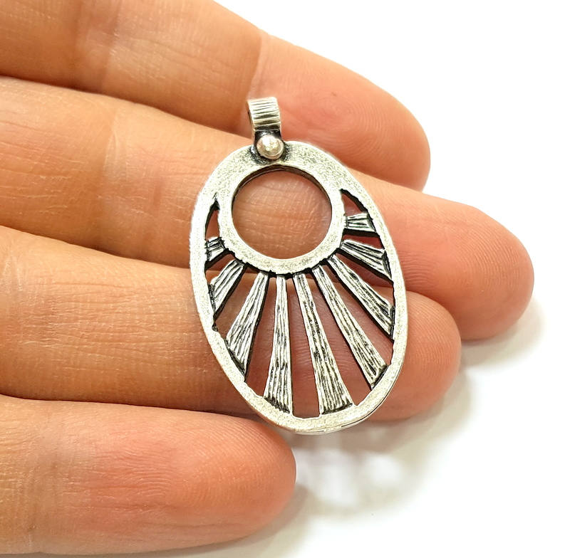 2 Silver Charms Antique Silver Plated Charms (43x25mm) G16443