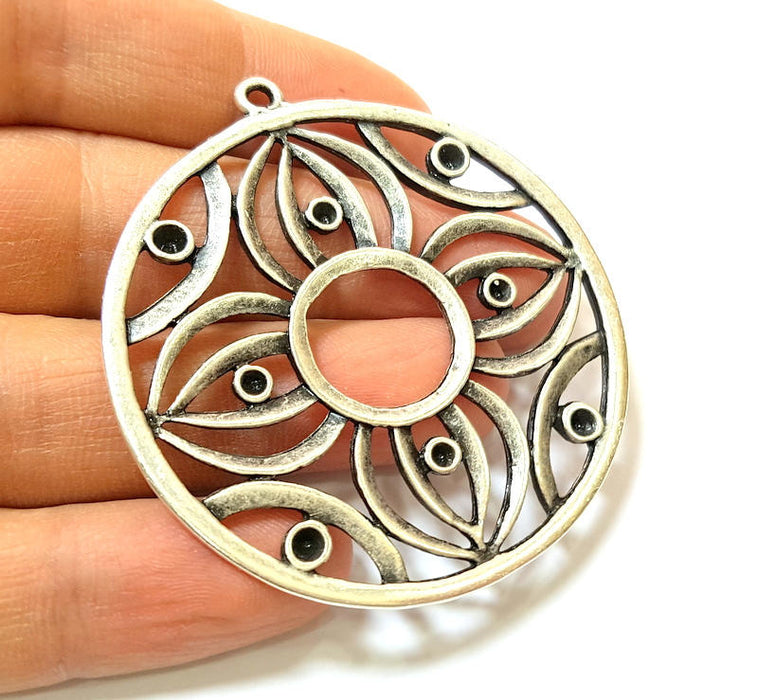 Silver Pendant Antique Silver Pendants (57mm) G7449