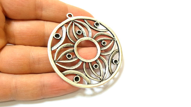 Silver Pendant Antique Silver Pendants (57mm) G7449