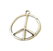 4 Silver Pendant Antique Silver Plated Peace Pendants (37x31mm) G7457
