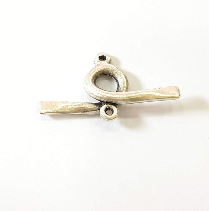 4 Silver Connector Pendant Antique Silver Plated Pendant Connector (30x17mm) G7467