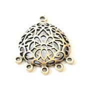 4 Silver Connector Pendant Antique Silver Plated Pendant Connector (36x25mm) G7469