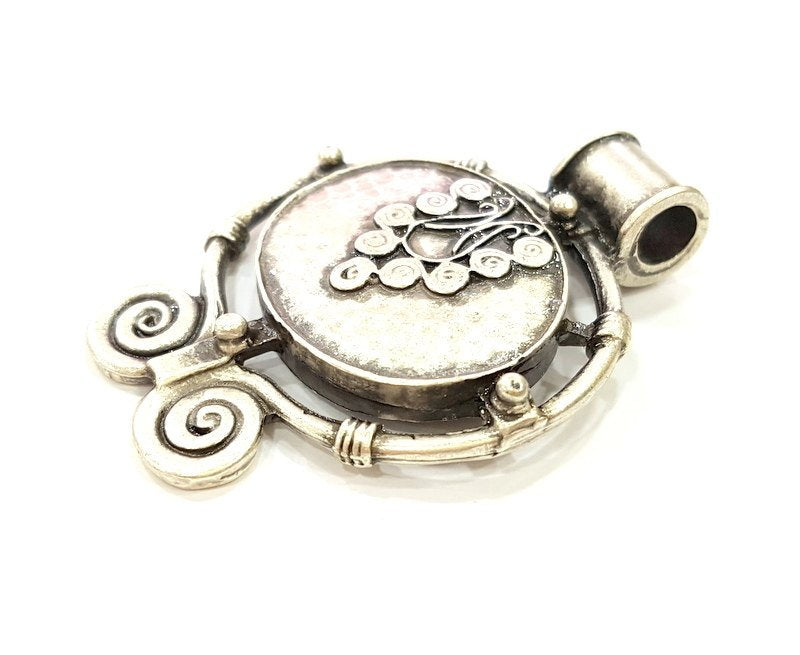 Tribal Pendants Ethnic Pendant   (54x40mm) Antique Silver Plated G6681